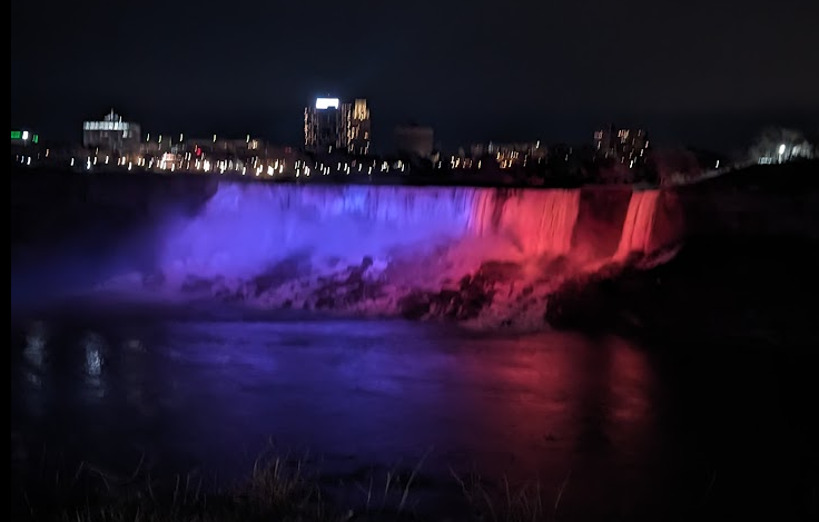 Niagara Falls with night illumination